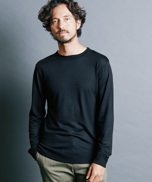 Magine（マージン）の「WOOL JERSEY PULLOVER KNITSAW L/S:ウールジャージ プルオーバー ニットソー ロングスリーブ（ニット/セーター・メンズ・チャコールグレー/ブラック/ネイビー/オリーブ・44/46/48）」の7枚目の写真