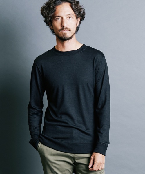Magine（マージン）の「WOOL JERSEY PULLOVER KNITSAW L/S:ウールジャージ プルオーバー ニットソー ロングスリーブ（ニット/セーター・メンズ・チャコールグレー/ブラック/ネイビー/オリーブ・44/46/48）」の8枚目の写真