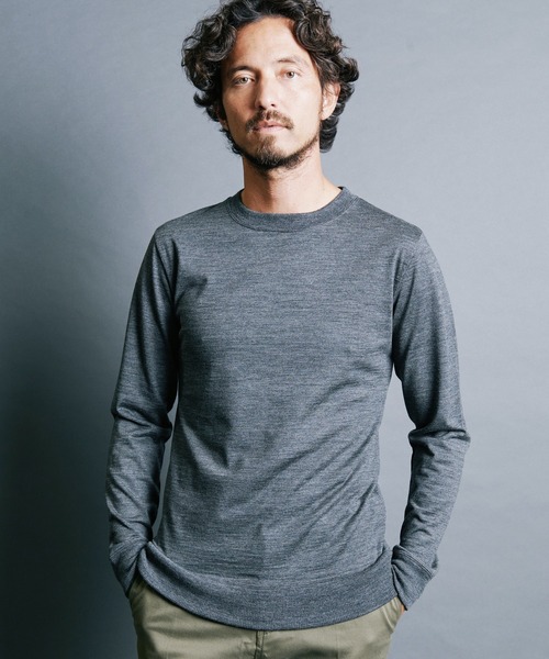 Magine（マージン）の「WOOL JERSEY PULLOVER KNITSAW L/S:ウールジャージ プルオーバー ニットソー ロングスリーブ（ニット/セーター・メンズ・チャコールグレー/ブラック/ネイビー/オリーブ・44/46/48）」の11枚目の写真