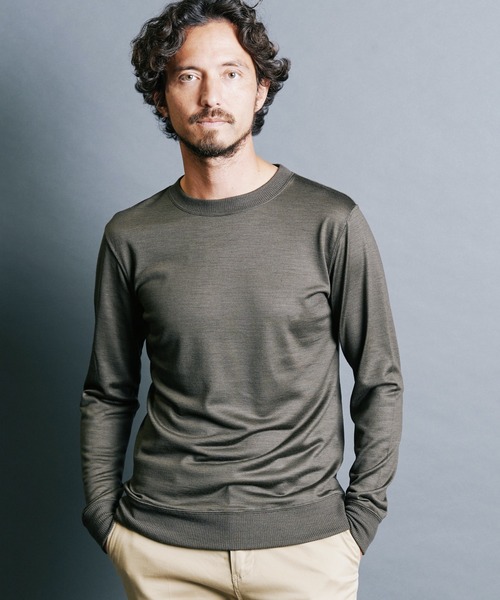 Magine（マージン）の「WOOL JERSEY PULLOVER KNITSAW L/S:ウールジャージ プルオーバー ニットソー ロングスリーブ（ニット/セーター・メンズ・チャコールグレー/ブラック/ネイビー/オリーブ・44/46/48）」の13枚目の写真