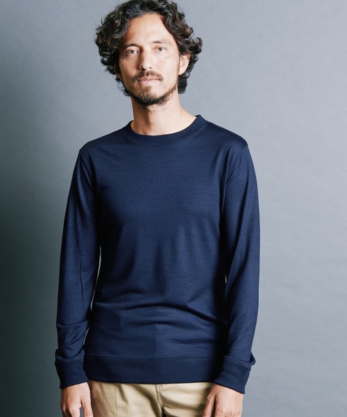 Magine（マージン）の「WOOL JERSEY PULLOVER KNITSAW L/S:ウールジャージ プルオーバー ニットソー ロングスリーブ（ニット/セーター・メンズ・チャコールグレー/ブラック/ネイビー/オリーブ・44/46/48）」の17枚目の写真