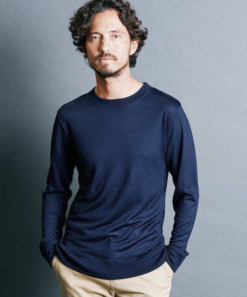 Magine（マージン）の「WOOL JERSEY PULLOVER KNITSAW L/S:ウールジャージ プルオーバー ニットソー ロングスリーブ（ニット/セーター・メンズ・チャコールグレー/ブラック/ネイビー/オリーブ・44/46/48）」の18枚目の写真