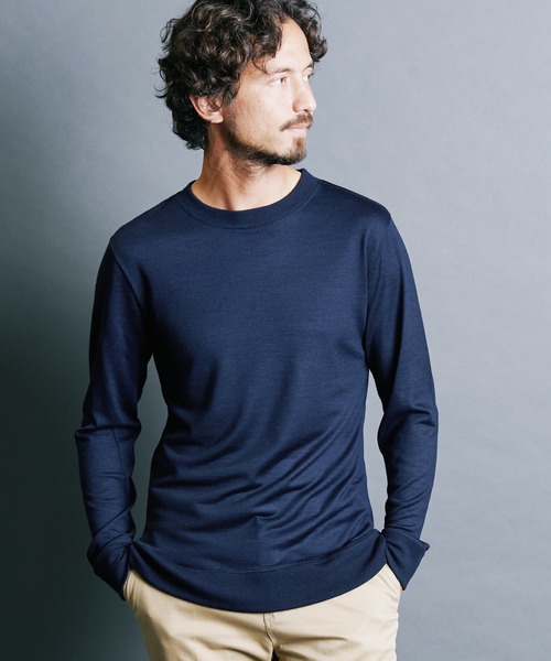 Magine（マージン）の「WOOL JERSEY PULLOVER KNITSAW L/S:ウールジャージ プルオーバー ニットソー ロングスリーブ（ニット/セーター・メンズ・チャコールグレー/ブラック/ネイビー/オリーブ・44/46/48）」の19枚目の写真