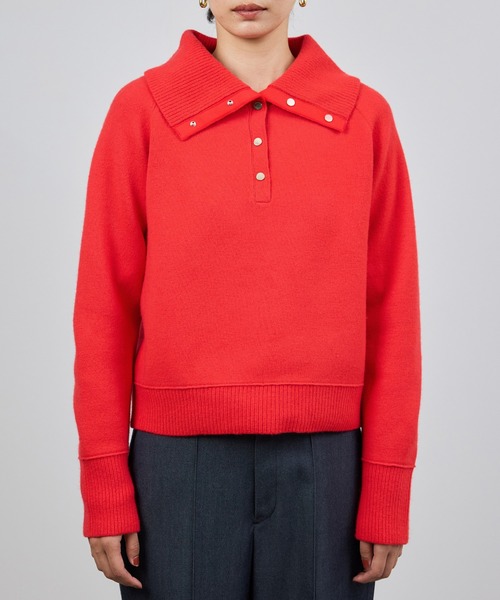 ROPE'(ロペ)の「接結ウールドットボタンハイネックニット/イージーケア(ニット/セーター・レディース・ブラック/レッド/オフホワイト・FREE)」の7枚目の写真