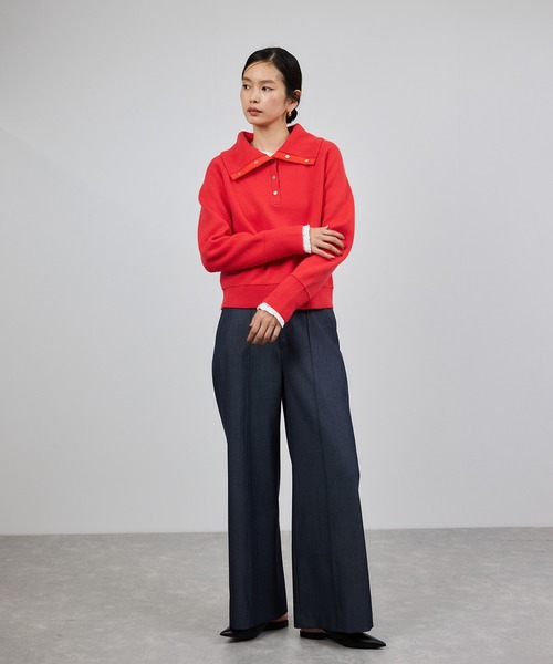 ROPE'(ロペ)の「接結ウールドットボタンハイネックニット/イージーケア(ニット/セーター・レディース・ブラック/レッド/オフホワイト・FREE)」の16枚目の写真