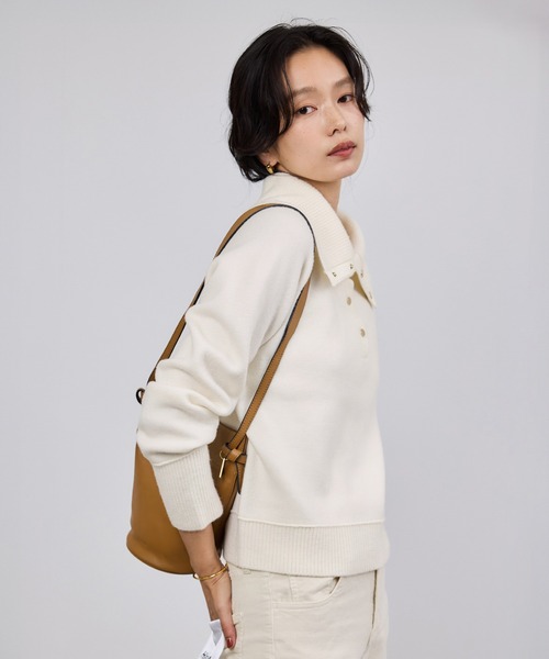 ROPE'(ロペ)の「接結ウールドットボタンハイネックニット/イージーケア(ニット/セーター・レディース・ブラック/レッド/オフホワイト・FREE)」の19枚目の写真