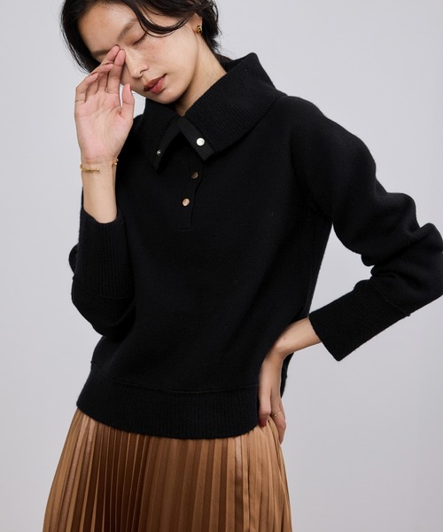 ROPE'(ロペ)の「接結ウールドットボタンハイネックニット/イージーケア(ニット/セーター・レディース・ブラック/レッド/オフホワイト・FREE)」の20枚目の写真