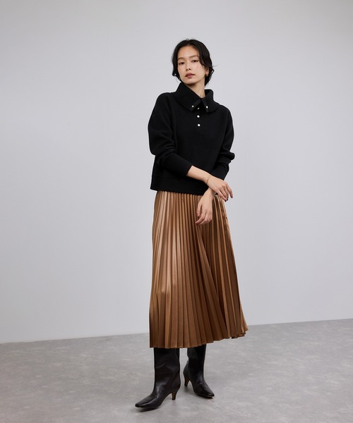 ROPE'(ロペ)の「接結ウールドットボタンハイネックニット/イージーケア(ニット/セーター・レディース・ブラック/レッド/オフホワイト・FREE)」の22枚目の写真