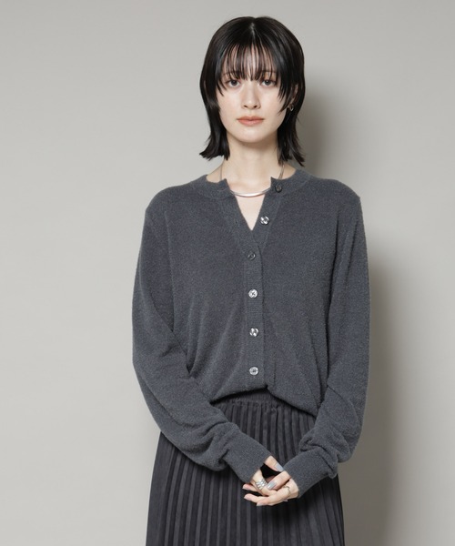 NANO universe（ナノユニバース）の「ミニラメシャギークルーネックカーディガン（カーディガン/ボレロ・レディース・グレー/ホワイト/チャコール・FREE）」の12枚目の写真