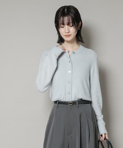 NANO universe（ナノユニバース）の「ミニラメシャギークルーネックカーディガン（カーディガン/ボレロ・レディース・グレー/ホワイト/チャコール・FREE）」の19枚目の写真