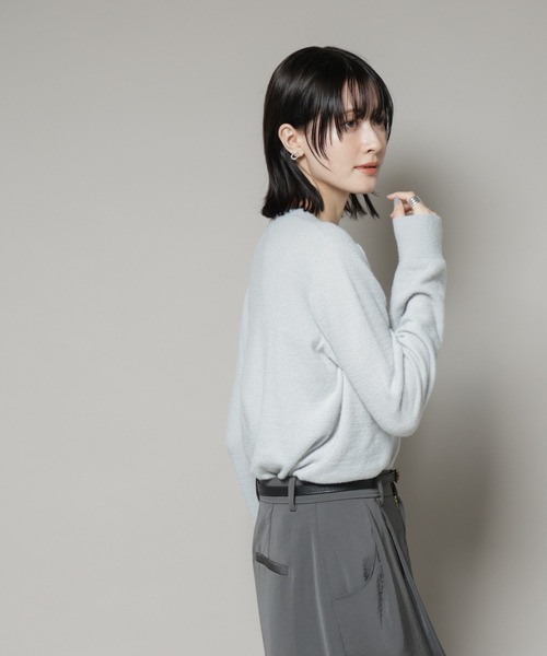 NANO universe（ナノユニバース）の「ミニラメシャギークルーネックカーディガン（カーディガン/ボレロ・レディース・グレー/ホワイト/チャコール・FREE）」の20枚目の写真