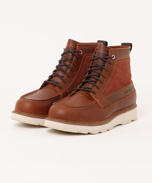 Timberland(ティンバーランド)の「Timberland ティンバーランド BRITTON MILLS MID LACE WP BOOT【防水】メンズブーツ(ブリットンミルズミッドウォータープルーフブーツ) A6CE2 EM6 ラスト(ブーツ・メンズ・ブラウン・25.0cm/26.0cm/27.0cm/28.0cm)」の1枚目の写真