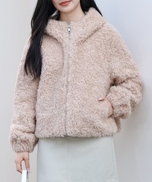 Lace Ladies（レースレディース）の「フーデット ジップアップ ボア ファー ジャケット（ブルゾン）」