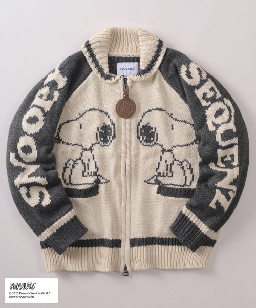 【新品】スヌーピー PEANUTS × SEQUENZ カウチンセーター SEQUENZ スヌーピー カウチンニット セーター アウター メンズ