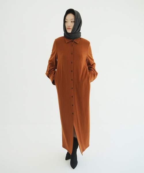 セール】POWER SHOULDER WOOL ONEPIECE（ワンピース）｜CLANE（クラネ