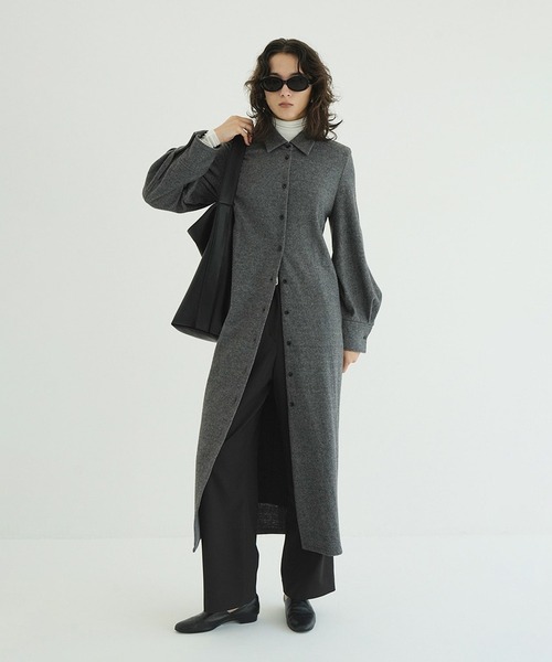 CLANE クラネ　POWER SHOULDER WOOL ONEPIECE セール】POWER SHOULDER WOOL ONEPIECE（ワンピース）｜CLANE（クラネ