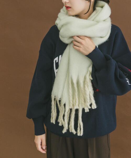 ITEMS URBANRESEARCH(アイテムズ アーバンリサーチ)の「ソフトブークレストール(マフラー・レディース・ミント/ブラウン/グレー・-)」の3枚目の写真