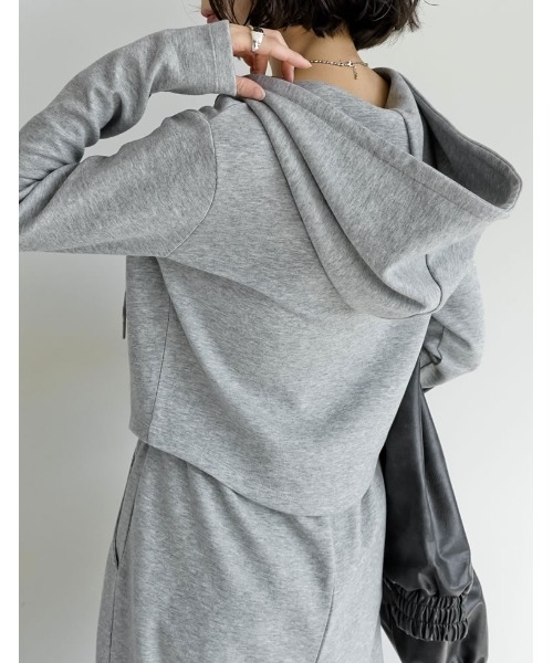 Re:EDIT（リエディ）の「[イージーケア]ライトダンボールビスチェラインパーカー（パーカー・レディース・ブラック/アイボリー/グレー/チャコールグレー・MEDIUM/LARGE）」の7枚目の写真