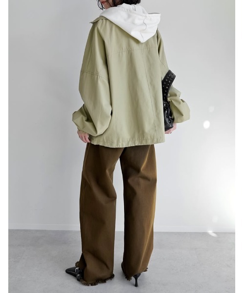 Re:EDIT（リエディ）の「[イージーケア]ライトダンボールビスチェラインパーカー（パーカー・レディース・ブラック/アイボリー/グレー/チャコールグレー・MEDIUM/LARGE）」の13枚目の写真