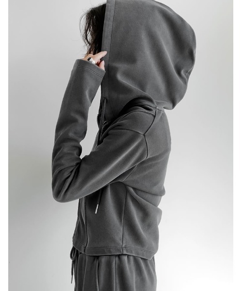 Re:EDIT（リエディ）の「[イージーケア]ライトダンボールビスチェラインパーカー（パーカー・レディース・ブラック/アイボリー/グレー/チャコールグレー・MEDIUM/LARGE）」の19枚目の写真