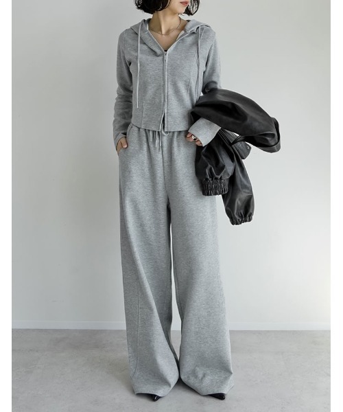 Re:EDIT（リエディ）の「[イージーケア]ライトダンボールビスチェラインパーカー（パーカー・レディース・ブラック/アイボリー/グレー/チャコールグレー・MEDIUM/LARGE）」の9枚目の写真