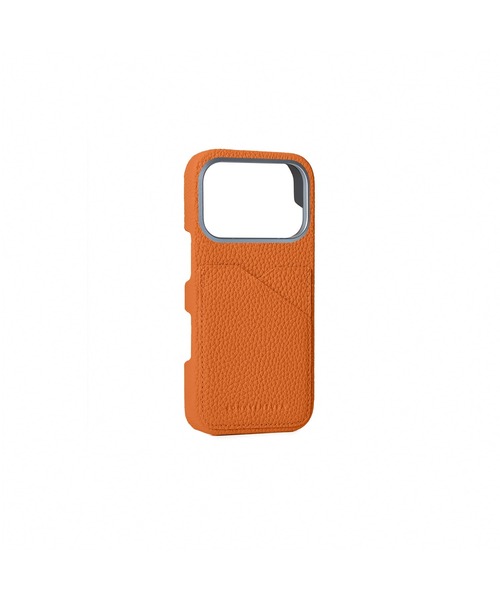 新品ボナベンチュラiPhone17Proバックカバーケース シュリンク　オレンジ iPhone 17 Pro)バックカバーケース シュリンクレザー（スマホケース