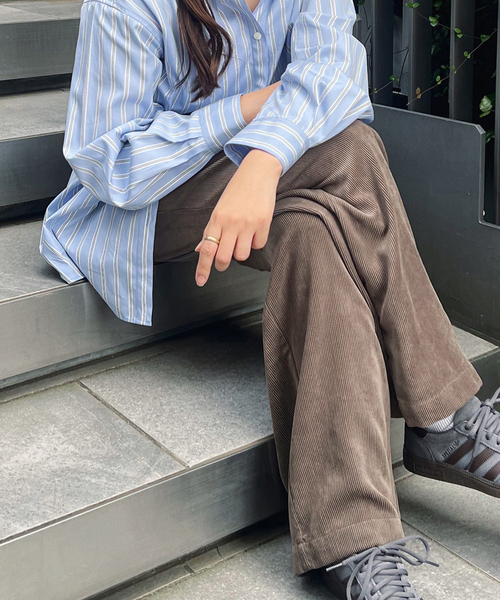 JOURNAL STANDARD（ジャーナルスタンダード）の「《追加2》コーデュロイワイドパンツ（その他パンツ・レディース・ホワイト×ホワイト/ブラウン系その他/レンガ・38/36）」の3枚目の写真