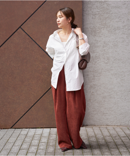 JOURNAL STANDARD（ジャーナルスタンダード）の「《追加2》コーデュロイワイドパンツ（その他パンツ・レディース・ホワイト×ホワイト/ブラウン系その他/レンガ・38/36）」の9枚目の写真