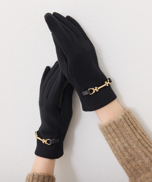 PAPILLONNER（パピヨネ）の「ビット付きグローブ（手袋・レディース・ブラック/ベージュ・FREE）」の3枚目の写真