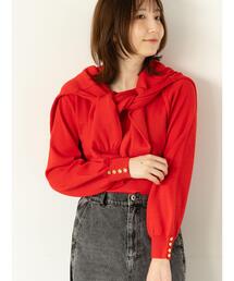 Te chichi TERRASSE（テチチテラス）の「袖口金釦クルーネックニット（ニット/セーター）」