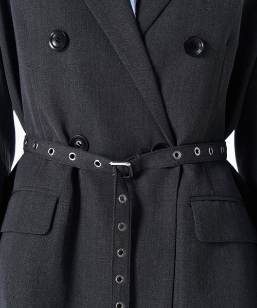 JOSE MOON（ジョゼムーン）の「BELTED TAILORED JACKET/ベルテッドテーラードジャケット（テーラードジャケット・レディース・ブラック/グレー・38/36）」の19枚目の写真