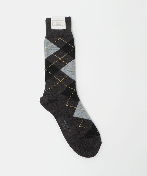 UNITED ARROWS（ユナイテッドアローズ）の「アーガイルソックス（ソックス/靴下・メンズ・オレンジ/オフホワイト/ネイビー/グレー系・FREE）」の3枚目の写真