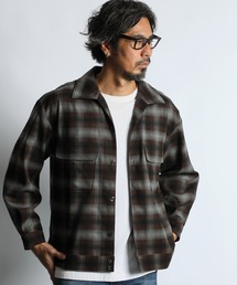 OMBRE CHECK OPEN COLLAR SHIRT:オンブレチェック オープンカラーシャツ 開襟シャツ