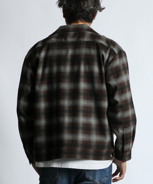 The DUFFER of ST.GEORGE（ザダファーオブセントジョージ）の「OMBRE CHECK OPEN COLLAR SHIRT：オンブレチェック オープンカラーシャツ 開襟シャツ（シャツ/ブラウス・メンズ・ブルー/グリーン・MEDIUM/X-LARGE/LARGE）」の8枚目の写真