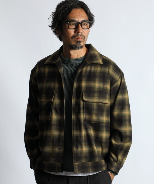 The DUFFER of ST.GEORGE（ザダファーオブセントジョージ）の「OMBRE CHECK OPEN COLLAR SHIRT：オンブレチェック オープンカラーシャツ 開襟シャツ（シャツ/ブラウス・メンズ・ブルー/グリーン・MEDIUM/X-LARGE/LARGE）」の3枚目の写真