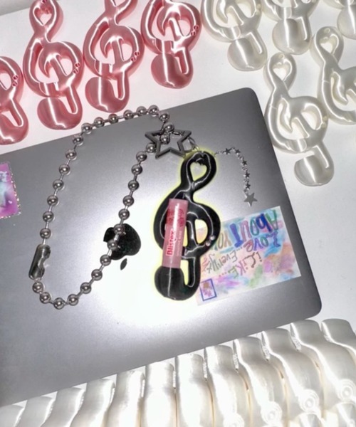 EVERYTHINGS（エブリシングス）の「【EVERYTHINGS】MIDNIGHT(TREBALM) / 【エブリシングス】ブラックスターリーミュージックモチーフリップケースキーリング（キーホルダー・レディース・ブラック・ONE SIZE）」の4枚目の写真