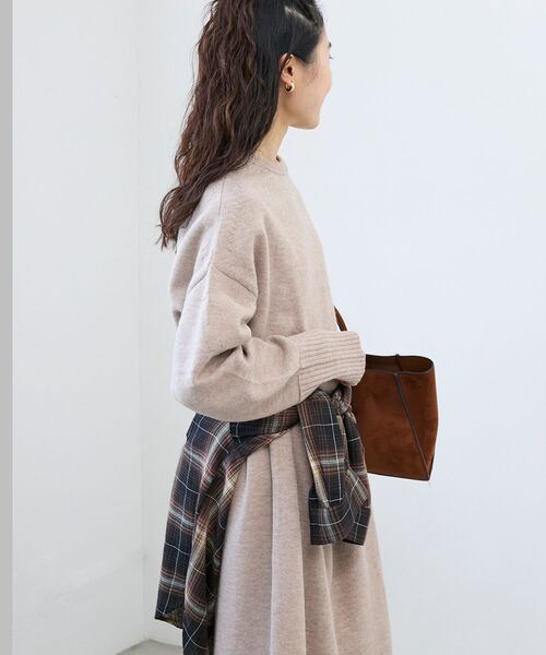 le.coeur blanc(ルクールブラン)の「ネックが選べるニットワンピース(ワンピース・レディース・ブラウン/ブラウン系その他2/ブラック系その他/ブラック/ベージュ/ベージュ系その他2・38)」の14枚目の写真