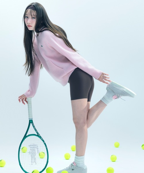 LACOSTE(ラコステ)の「LACOSTE/ニットフーディー(ニット/セーター・レディース・ピンク/ミント/グレー・F)」の4枚目の写真