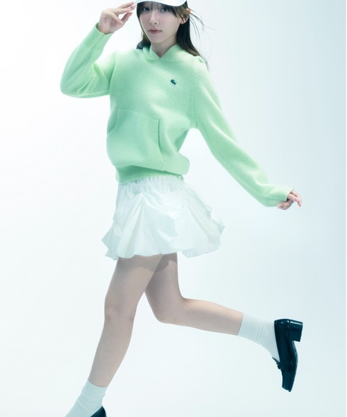LACOSTE(ラコステ)の「LACOSTE/ニットフーディー(ニット/セーター・レディース・ピンク/ミント/グレー・F)」の6枚目の写真