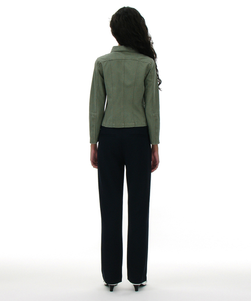 PARTIMENTO WOMEN(パルティメントウィメン)の「ウォッシュドコットンジップアップジャケット_ライトカーキ(その他アウター・レディース・オリーブ・SMALL/MEDIUM)」の9枚目の写真