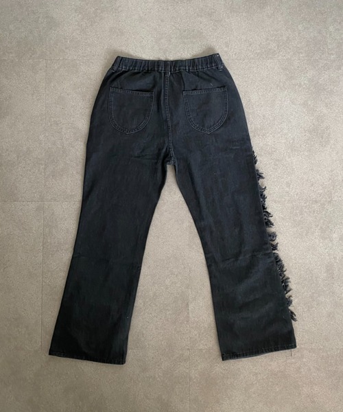 lilful(リルフル)の「フリンジダメージ加工ギミックカーゴデニムパンツ(カーゴパンツ・メンズ・ブラック・L/M)」の10枚目の写真