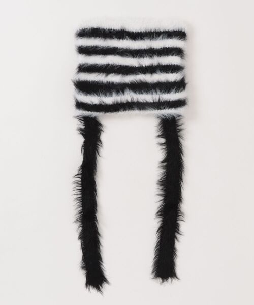 LOVETOXIC（ラブトキシック）の「【LTXC】ネコミミシャギーニット帽（ニットキャップ/ビーニー・キッズ・ブラック/アイボリー/カラフル・F）」の3枚目の写真