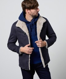 ムートンコート（ブルー・ネイビー/青色系）ファッション通販