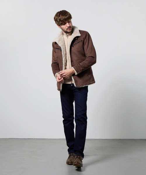 HIDEAWAYSニコル　フリース　ムートンジャケット ブラウン 大処分セール！！HIDEAWAYS NICOLE. フェイクムートンジャケット