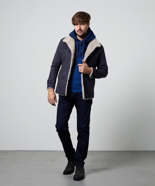 ハイダウェイ（HIDEAWAYS）/裏ボアムートン風スタンドブルゾン 裏ボアムートン風スタンドブルゾン（ムートンコート）｜HIDEAWAYS