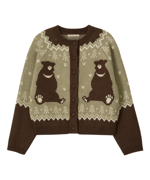 BITTER CELLS(ビターセルズ)の「カントリーベアノルディックカーディガン-ブラウン(カーディガン/ボレロ・レディース・その他・FREE)」の2枚目の写真