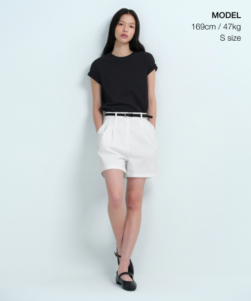 MUSINSA STANDARD WOMAN（ムシンサスタンダードウーマン）の「ウィメンズベーシッククルーネックTシャツ[ブラック]（Tシャツ/カットソー・レディース・その他・SMALL/MEDIUM/LARGE/X-LARGE/X-SMALL）」の4枚目の写真