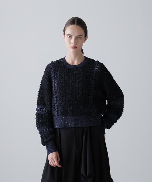 ADORE(アドーア)の「◆ミックスヤーンニット(ニット/セーター・レディース・ブラック/ホワイト系その他・38)」の2枚目の写真