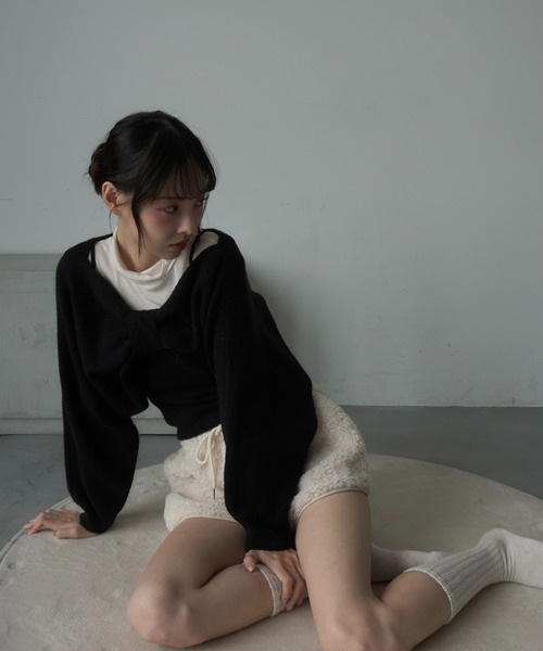 Nadana（ナダナ）の「リボンニットプルオーバー（ニット/セーター・レディース・オフホワイト/ブラック/レッド・FREE）」の9枚目の写真