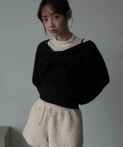Nadana（ナダナ）の「リボンニットプルオーバー（ニット/セーター・レディース・オフホワイト/ブラック/レッド・FREE）」の10枚目の写真